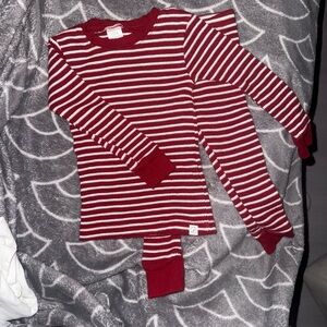 Ribbed Red and White Pajamas